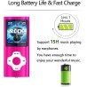 32Go Portable Lecteur Musical MP3, sans Perte HiFi, Radio FM, Enregistreur Vocal, Vidéo, E-Book, Sport pour Courir, 18 Heures de