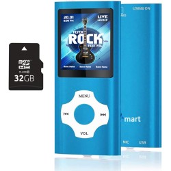 32Go Lecteur MP3, Portable Lecteur Musical sans Perte HiFi, Radio FM, Enregistreur Vocal, Lecteur Vidéo, E-Book, Lecteur MP3 Spo