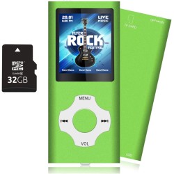 32Go Lecteur MP3, Portable Lecteur Musical sans Perte HiFi, Radio FM, Enregistreur Vocal, Vidéo, E-Book, Lecteur MP3 Sport pour 