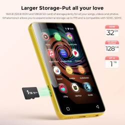 Innioasis lecteur mp3 160 go avec bleutooth et wifi, lecteur de musique android avec spotify, amazon music, lecteur mp3 à écran 