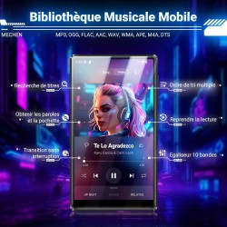 Mechen lecteur mp3 spotify 256 go avec bleutooth wifi, android 13 et streaming wi-fi, écran ips 5" 1080p, audible deezer amazon 