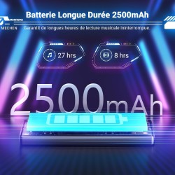 Mechen lecteur mp3 spotify 256 go avec bleutooth wifi, android 13 et streaming wi-fi, écran ips 5" 1080p, audible deezer amazon 