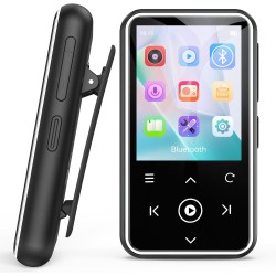 Agptek 64go lecteur mp3 bleutooth 5.3 avec clip, 1,8 pouces lecteur musique sport hifi avec reconnexion bleutooth, bouton volume
