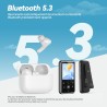 Agptek 64go lecteur mp3 bleutooth 5.3 avec clip, 1,8 pouces lecteur musique sport hifi avec reconnexion bleutooth, bouton volume