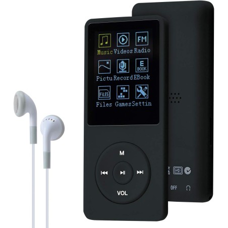 8 Go/16 Go Lecteur de Musique MP3 Portable, Prend en Charge jusqu'à 64 Go de Carte mémoire SD, Son sans Perte, Lecteur MP3 HiFi,