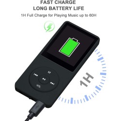 8 Go/16 Go Lecteur de Musique MP3 Portable, Prend en Charge jusqu'à 64 Go de Carte mémoire SD, Son sans Perte, Lecteur MP3 HiFi,