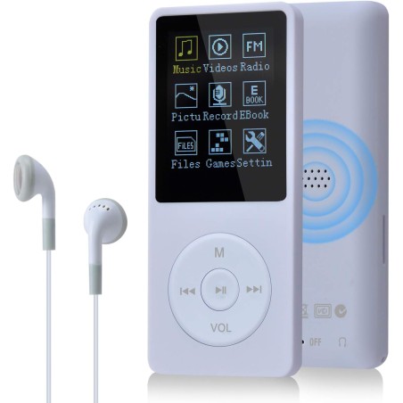 8 Go/16 Go Lecteur de Musique MP3 Portable, Prend en Charge jusqu'à 64 Go de Carte mémoire SD, Son sans Perte, Lecteur MP3 HiFi,