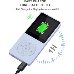 8 Go/16 Go Lecteur de Musique MP3 Portable, Prend en Charge jusqu'à 64 Go de Carte mémoire SD, Son sans Perte, Lecteur MP3 HiFi,