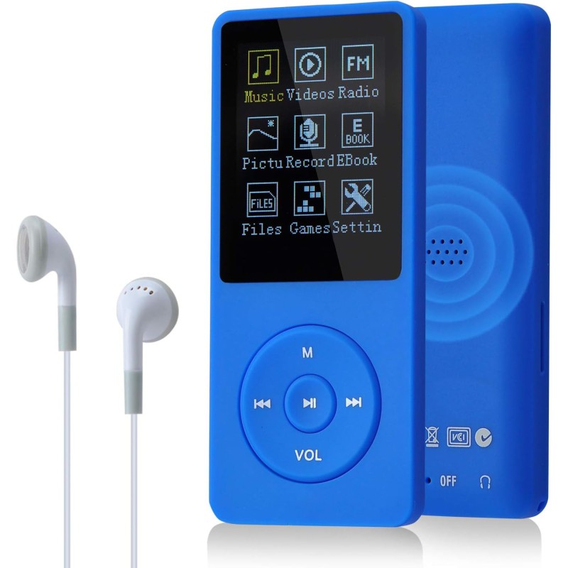 8 Go/16 Go Lecteur de Musique MP3 Portable, Prend en Charge jusqu'à 64 Go de Carte mémoire SD, Son sans Perte, Lecteur MP3 HiFi,