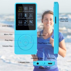 8 Go/16 Go Lecteur de Musique MP3 Portable, Prend en Charge jusqu'à 64 Go de Carte mémoire SD, Son sans Perte, Lecteur MP3 HiFi,