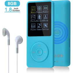 8 Go/16 Go Lecteur de Musique MP3 Portable, Prend en Charge jusqu'à 64 Go de Carte mémoire SD, Son sans Perte, Lecteur MP3 HiFi,