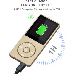 8 Go/16 Go Lecteur de Musique MP3 Portable, Prend en Charge jusqu'à 64 Go de Carte mémoire SD, Son sans Perte, Lecteur MP3 HiFi,