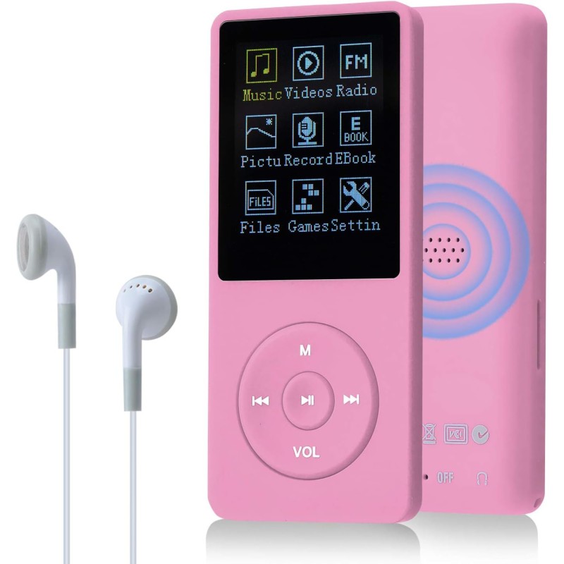 8 Go/16 Go Lecteur de Musique MP3 Portable, Prend en Charge jusqu'à 64 Go de Carte mémoire SD, Son sans Perte, Lecteur MP3 HiFi,