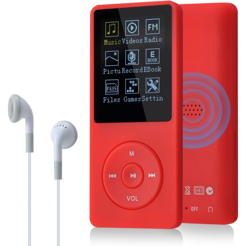 8 Go/16 Go Lecteur de Musique MP3 Portable, Prend en Charge jusqu'à 64 Go de Carte mémoire SD, Son sans Perte, Lecteur MP3 HiFi,