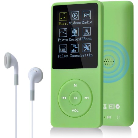 8 Go/16 Go Lecteur de Musique MP3 Portable, Prend en Charge jusqu'à 64 Go de Carte mémoire SD, Son sans Perte, Lecteur MP3 HiFi,