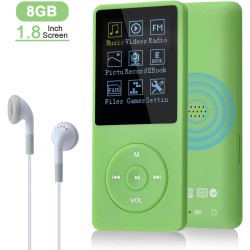 8 Go/16 Go Lecteur de Musique MP3 Portable, Prend en Charge jusqu'à 64 Go de Carte mémoire SD, Son sans Perte, Lecteur MP3 HiFi,