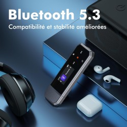 64go lecteur mp3 usb c portable bleutooth 5.3, type-c mini clip sport mp3 musique sans perte hifi avec enregistrement en un clic