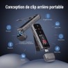 64go lecteur mp3 usb c portable bleutooth 5.3, type-c mini clip sport mp3 musique sans perte hifi avec enregistrement en un clic