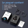 64go lecteur mp3 usb c portable bleutooth 5.3, type-c mini clip sport mp3 musique sans perte hifi avec enregistrement en un clic
