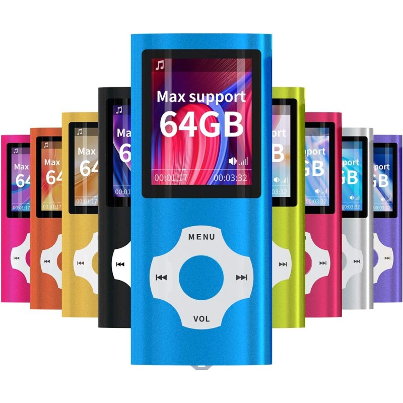 Mymahdi - Lecteur MP3/MP4 - Bleu foncé - Avec écran LCD de 1,8 pouces et fente de montage pour mémoire - Prise en charge maximal
