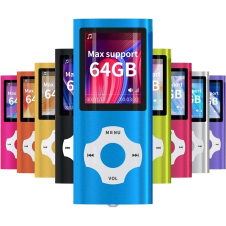 Mymahdi - Lecteur MP3/MP4 - Bleu foncé - Avec écran LCD de 1,8 pouces et fente de montage pour mémoire - Prise en charge maximal