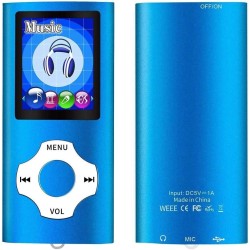 Mymahdi - Lecteur MP3/MP4 - Bleu foncé - Avec écran LCD de 1,8 pouces et fente de montage pour mémoire - Prise en charge maximal