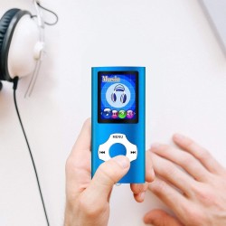 Mymahdi - Lecteur MP3/MP4 - Bleu foncé - Avec écran LCD de 1,8 pouces et fente de montage pour mémoire - Prise en charge maximal