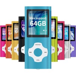Mymahdi mp3/mp4 portable player,lightbleu with 1.8 inch lcd screen and memory card slot,max support 128gb memory card
