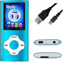 Mymahdi mp3/mp4 portable player,lightbleu with 1.8 inch lcd screen and memory card slot,max support 128gb memory card