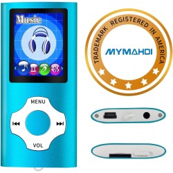 Mymahdi mp3/mp4 portable player,lightbleu with 1.8 inch lcd screen and memory card slot,max support 128gb memory card