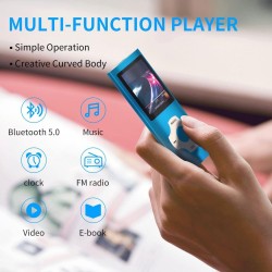 Mymahdi lecteur mp3 / mp4 bleutooth 5.0 avec carte mémoire 32 go, écran lcd 1,8 pouces, support jusqu'à 128 go, vidéo/enregistre