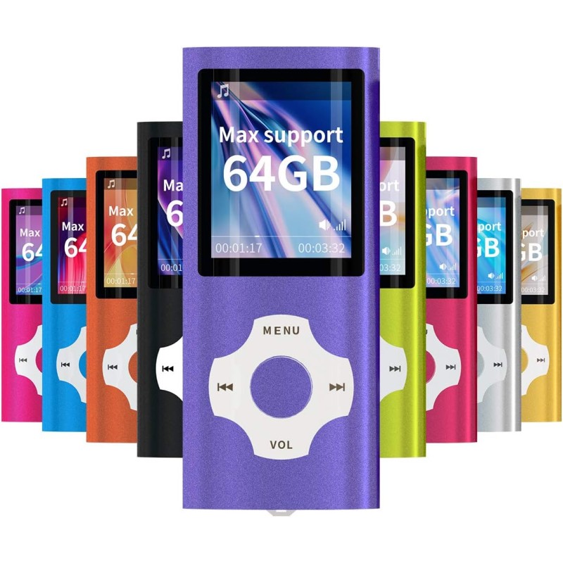 Mymahdi mp4 mp3 / portable, 1.8 inch devaient violet with and led screen memory card slot, max support 128gb