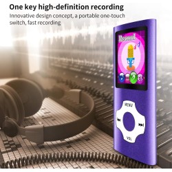 Mymahdi mp4 mp3 / portable, 1.8 inch devaient violet with and led screen memory card slot, max support 128gb