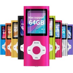 Mymahdi - Lecteur MP4/MP3 - Mobile - Rose - Avec écran LCD 1,8 pouces et fente pour mémoire de forme, prise en charge maximale 1