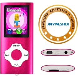 Mymahdi - Lecteur MP4/MP3 - Mobile - Rose - Avec écran LCD 1,8 pouces et fente pour mémoire de forme, prise en charge maximale 1