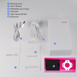 Mymahdi - Lecteur MP4/MP3 - Mobile - Rose - Avec écran LCD 1,8 pouces et fente pour mémoire de forme, prise en charge maximale 1