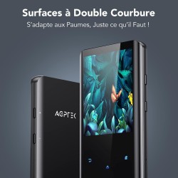 Agptek 32go haut-parleur mp3 bleutooth 5.3, 2.4 pouces grand écran lecteur musical sport hifi audio en métal avec bouton tactile