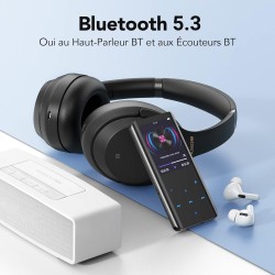Agptek 32go haut-parleur mp3 bleutooth 5.3, 2.4 pouces grand écran lecteur musical sport hifi audio en métal avec bouton tactile