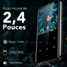 Agptek 32go haut-parleur mp3 bleutooth 5.3, 2.4 pouces grand écran lecteur musical sport hifi audio en métal avec bouton tactile