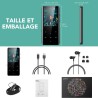 Agptek 32go haut-parleur mp3 bleutooth 5.3, 2.4 pouces grand écran lecteur musical sport hifi audio en métal avec bouton tactile