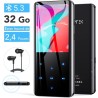 Agptek 32go haut-parleur mp3 bleutooth 5.3, 2.4 pouces grand écran lecteur musical sport hifi audio en métal avec bouton tactile