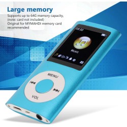 Lecteur MP3 64G, Lecteur de Musique MP3 à écran de 1,8 Pouces pour Les études Sportives, Prise en Charge MP3 WMA FLAC Ape AAC OG