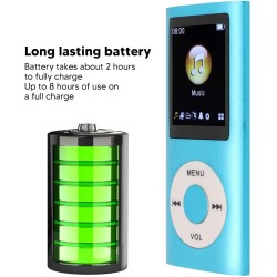 Lecteur MP3 64G, Lecteur de Musique MP3 à écran de 1,8 Pouces pour Les études Sportives, Prise en Charge MP3 WMA FLAC Ape AAC OG