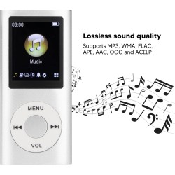 Lecteur MP3 64G, Lecteur de Musique MP3 à écran de 1,8 Pouces pour Les études Sportives, Prise en Charge MP3 WMA FLAC Ape AAC OG