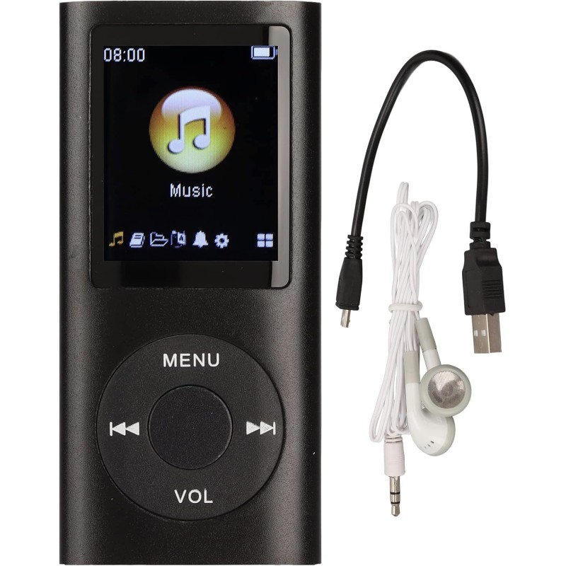 Lecteur MP3 64G, Lecteur de Musique MP3 à écran de 1,8 Pouces pour Les études Sportives, Prise en Charge MP3 WMA FLAC Ape AAC OG