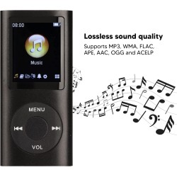 Lecteur MP3 64G, Lecteur de Musique MP3 à écran de 1,8 Pouces pour Les études Sportives, Prise en Charge MP3 WMA FLAC Ape AAC OG