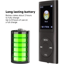 Lecteur MP3 64G, Lecteur de Musique MP3 à écran de 1,8 Pouces pour Les études Sportives, Prise en Charge MP3 WMA FLAC Ape AAC OG