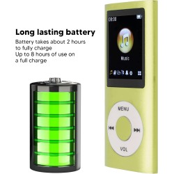 Lecteur MP3 64G, Lecteur de Musique MP3 à écran de 1,8 Pouces pour Les études Sportives, Prise en Charge MP3 WMA FLAC Ape AAC OG