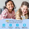 64gb lecteur mp3 enfants bleutooth 5.3 avec écouteurs haut-parleur prend en charge la radio fm, le réveil, l'enregistrement sur 