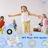 64gb lecteur mp3 enfants bleutooth 5.3 avec écouteurs haut-parleur prend en charge la radio fm, le réveil, l'enregistrement sur 